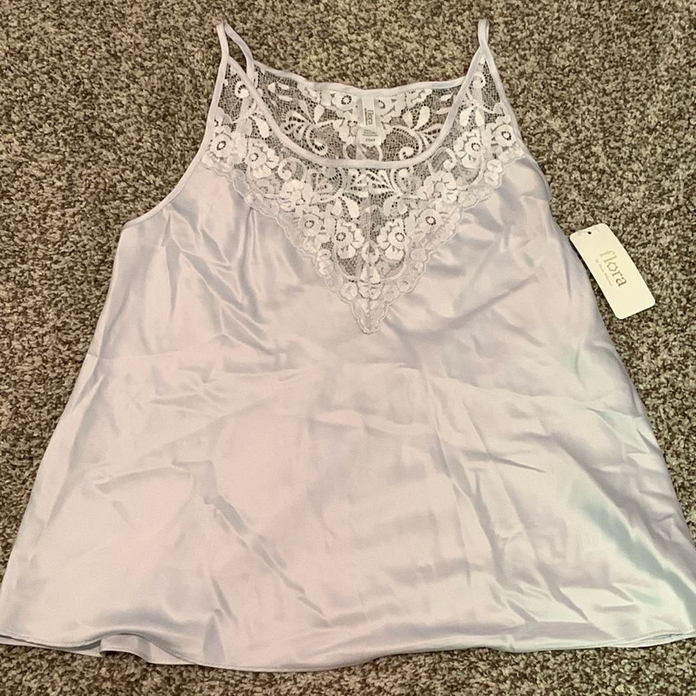 Beautiful lace silk pajama top, brand new with tags